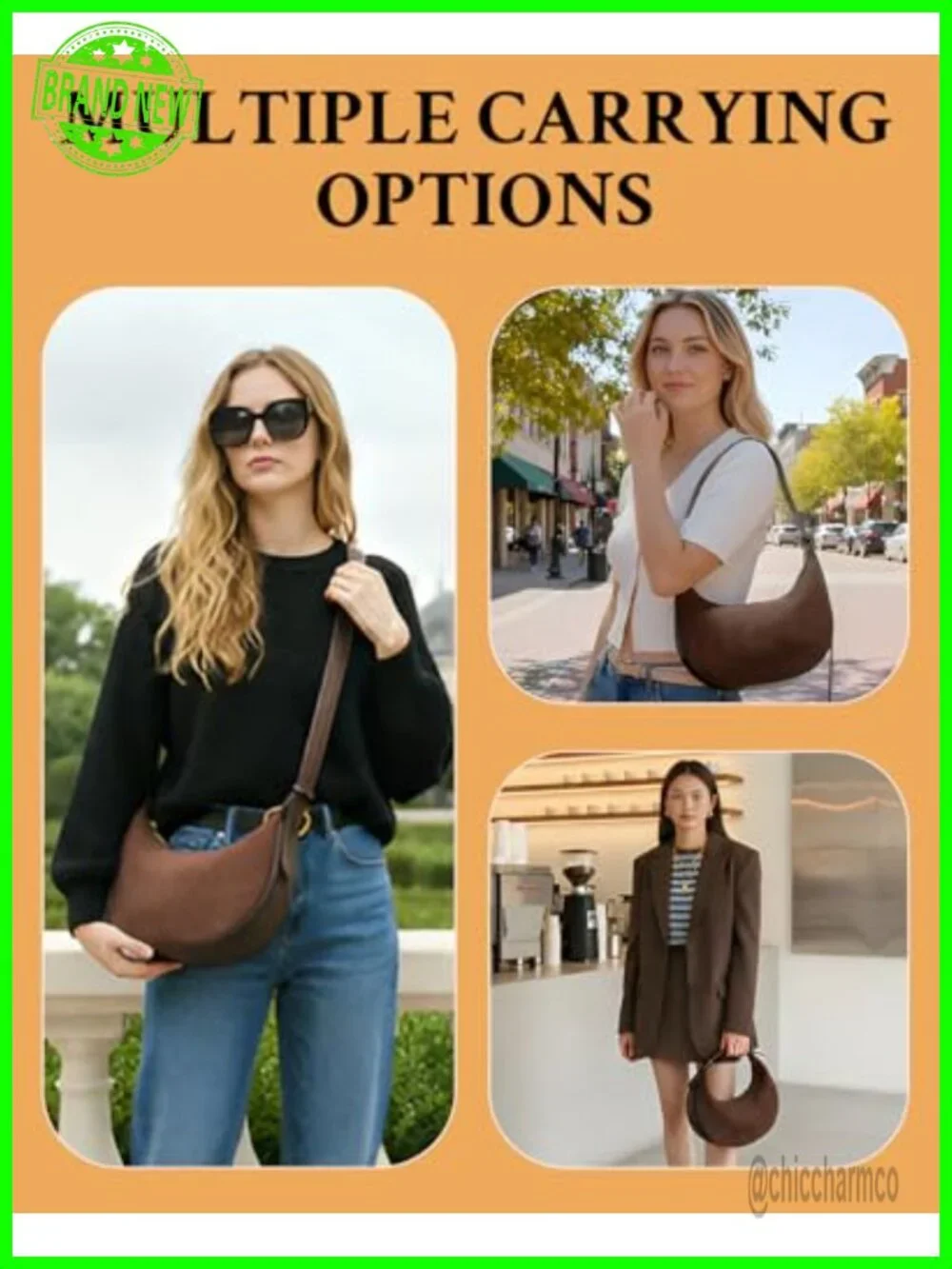 Faux Suede Crossbody Hobo Bag with Adjustable Strap